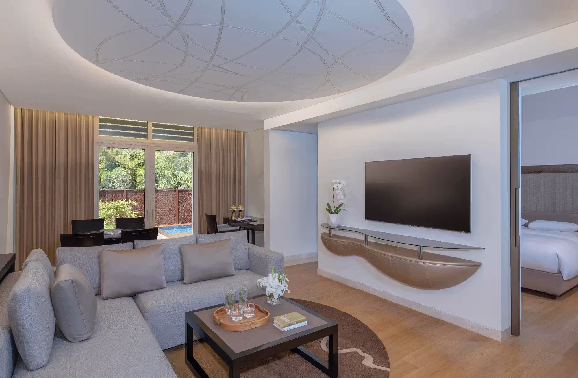 306 camere, suite e ville che cambiano prospettiva tra giardini, golf e Golfo Arabico, fino alla privacy della propria piscina. — immagine 6